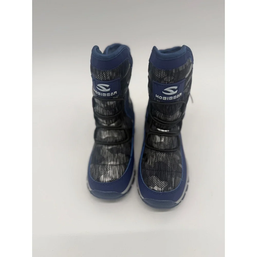 HobiBear Kids Blue Camo Winter Snow Boots Lined Size 12.5 Little Kids